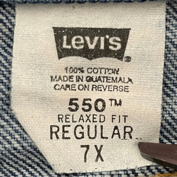 Levi’s 550 relaxed fit vintage jeans Sz 7 denim loose y2k cotton kids boy girl - Picture 12 of 13